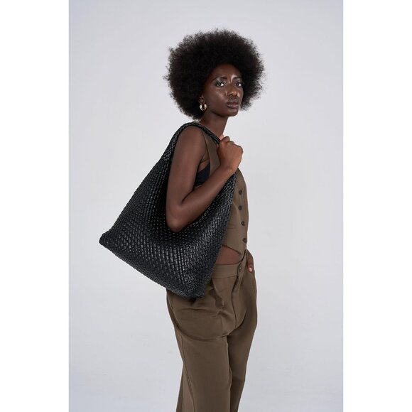 Versatile Large Woven Leather Handbag with Clutch - Perfect for Every Occasion - Picture 2 of 6
